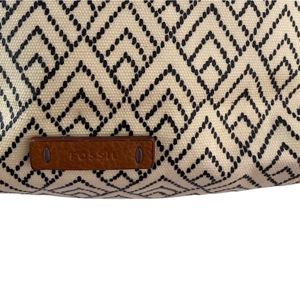 Fossil Boho Mixed Print Canvas Crossbody Purse Wi… - image 2